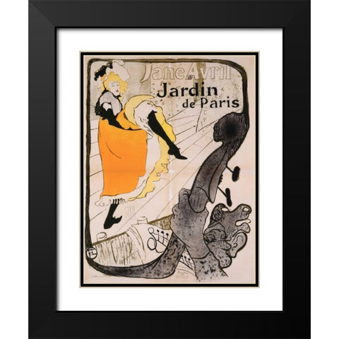 Jane Avril Poster Black Modern Wood Framed Art Print with Double Matting by de Toulouse-Lautrec, Henri