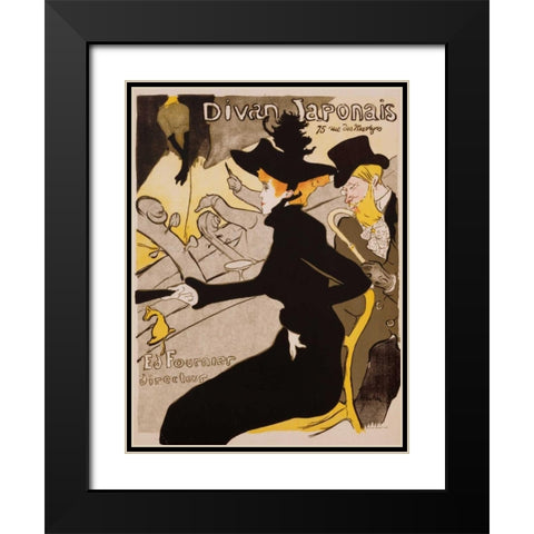 Divan Japonais Poster Black Modern Wood Framed Art Print with Double Matting by de Toulouse-Lautrec, Henri