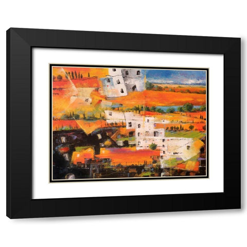 Dalla citta alla campagna Black Modern Wood Framed Art Print with Double Matting by Marzari, Tebo
