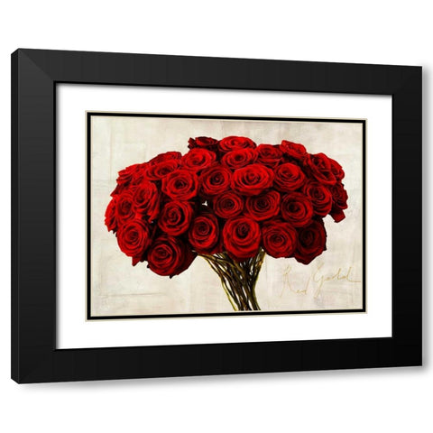 Red Gold Black Modern Wood Framed Art Print with Double Matting by Rizzardi, Teo