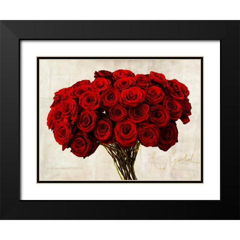 Red Gold Black Modern Wood Framed Art Print with Double Matting by Rizzardi, Teo