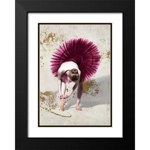 Purple Ballerina Black Modern Wood Framed Art Print with Double Matting by Rizzardi, Teo
