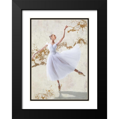 White Ballerina Black Modern Wood Framed Art Print with Double Matting by Rizzardi, Teo