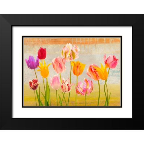 Tulipani destate Black Modern Wood Framed Art Print with Double Matting by Rizzardi, Teo
