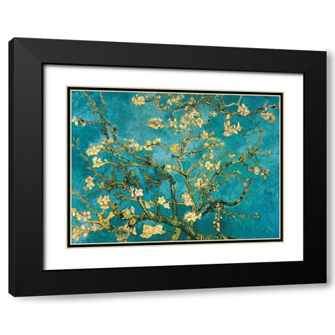 Mandorlo in fiore Black Modern Wood Framed Art Print with Double Matting by Van Gogh, Vincent