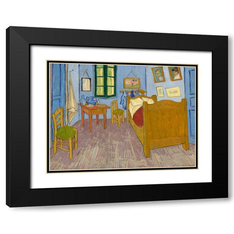 Van Goghs Bedroom at Arles Black Modern Wood Framed Art Print with Double Matting by Van Gogh, Vincent