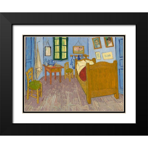 Van Goghs Bedroom at Arles Black Modern Wood Framed Art Print with Double Matting by Van Gogh, Vincent