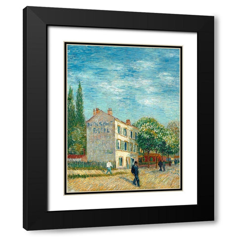 The Rispal Restaurant in AsniÃ©res Black Modern Wood Framed Art Print with Double Matting by Vincent, van Gogh
