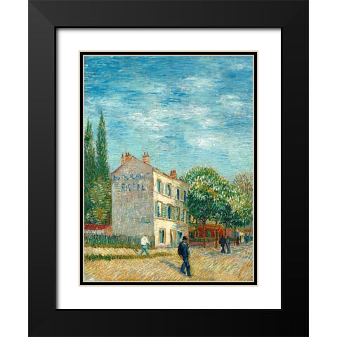 The Rispal Restaurant in AsniÃ©res Black Modern Wood Framed Art Print with Double Matting by Vincent, van Gogh