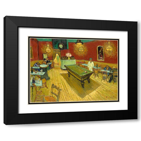 The Night Cafe (detail) Black Modern Wood Framed Art Print with Double Matting by van Gogh, Vincent