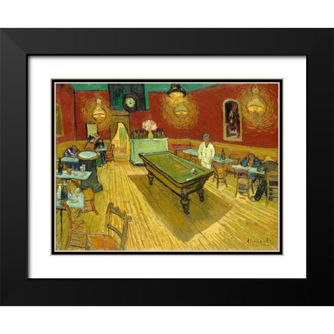 The Night Cafe (detail) Black Modern Wood Framed Art Print with Double Matting by van Gogh, Vincent