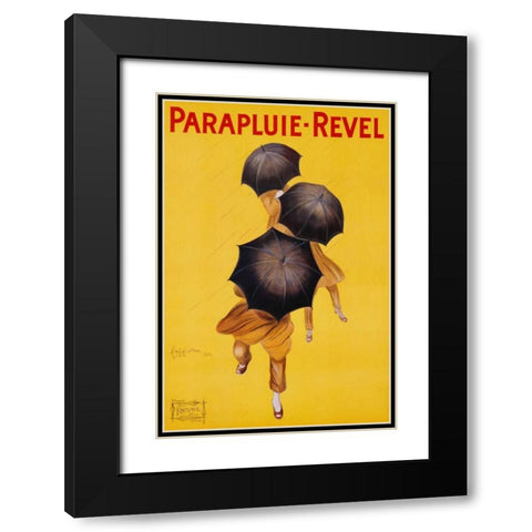 Parapluie-Revel 1922 Black Modern Wood Framed Art Print with Double Matting by Cappiello, Leonetto
