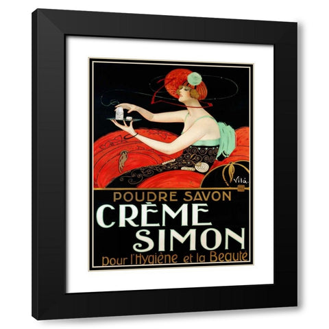Creme Simon ca. 1925 Black Modern Wood Framed Art Print with Double Matting by Vila