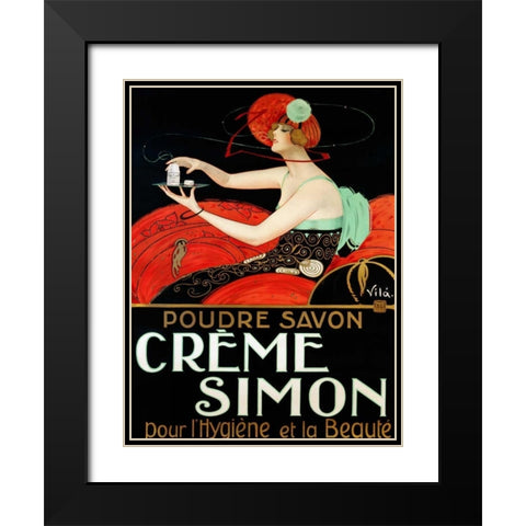 Creme Simon ca. 1925 Black Modern Wood Framed Art Print with Double Matting by Vila