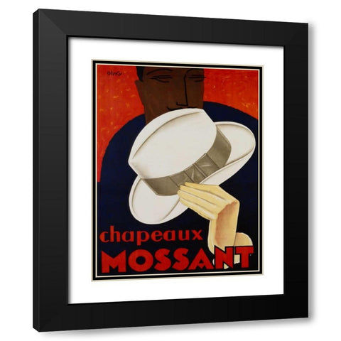 Chapeaux Mossant 1928 Black Modern Wood Framed Art Print with Double Matting by Olsky
