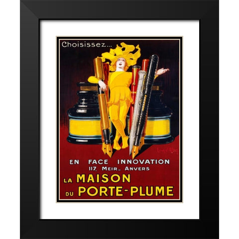 La Maison du Porte-Plume 1924 Black Modern Wood Framed Art Print with Double Matting by DYlen, Jean