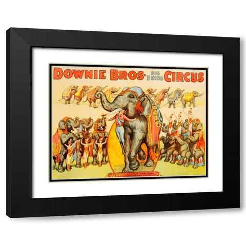 Downie Bros. Big 3 Ring Circus 1935 Black Modern Wood Framed Art Print with Double Matting by Anonymous