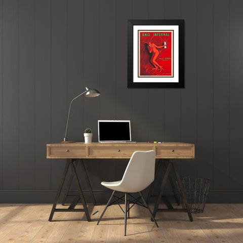 Anis Infernal Black Modern Wood Framed Art Print with Double Matting by Cappiello, Leonetto