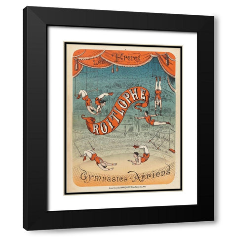 Les freres Roitlophe gymnastes aeriens Black Modern Wood Framed Art Print with Double Matting by Levy, Charles