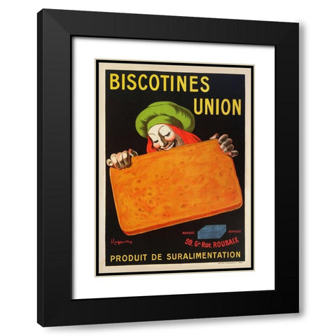 Biscotines Union Black Modern Wood Framed Art Print with Double Matting by Cappiello, Leonetto