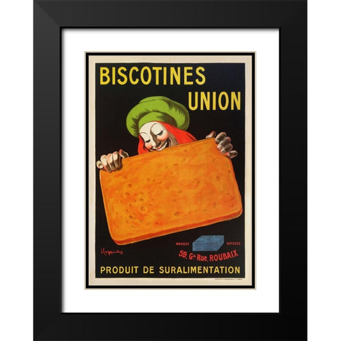 Biscotines Union Black Modern Wood Framed Art Print with Double Matting by Cappiello, Leonetto