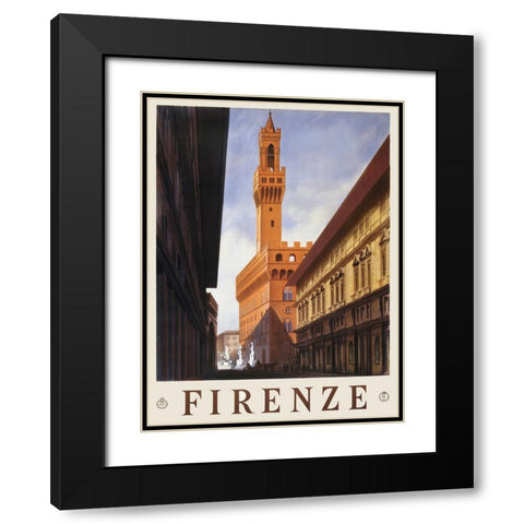 Firenze, 1938 Black Modern Wood Framed Art Print with Double Matting by Anonymous