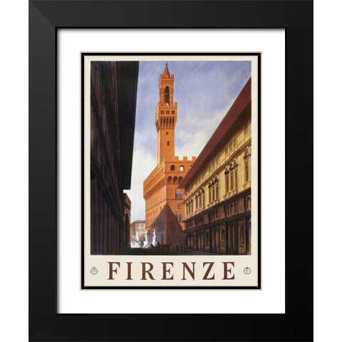 Firenze, 1938 Black Modern Wood Framed Art Print with Double Matting by Anonymous