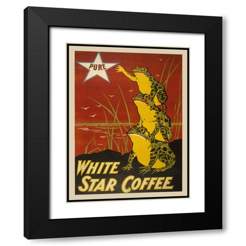 White Star Coffee, 1899 Black Modern Wood Framed Art Print with Double Matting by Anonymous
