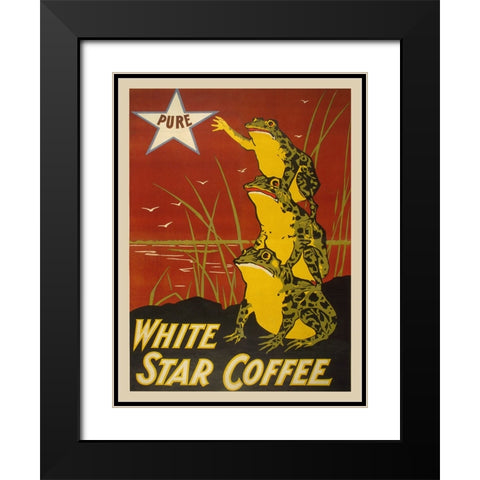 White Star Coffee, 1899 Black Modern Wood Framed Art Print with Double Matting by Anonymous