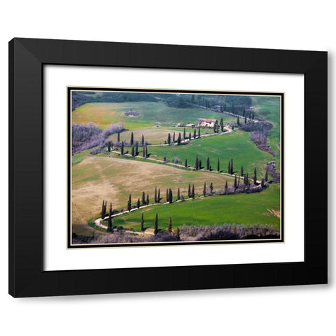 Road near Montepulciano Tuscany Black Modern Wood Framed Art Print with Double Matting by Ratsenskiy, Vadim