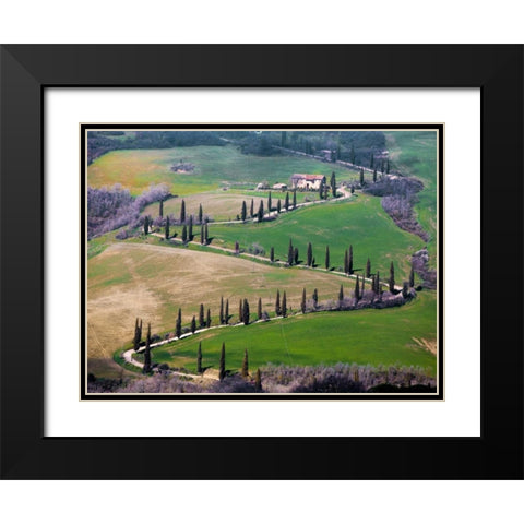 Road near Montepulciano Tuscany Black Modern Wood Framed Art Print with Double Matting by Ratsenskiy, Vadim