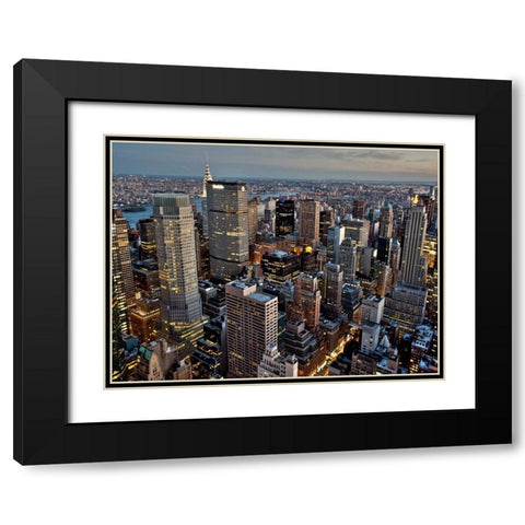 Midtown Manhattan Black Modern Wood Framed Art Print with Double Matting by Ratsenskiy, Vadim