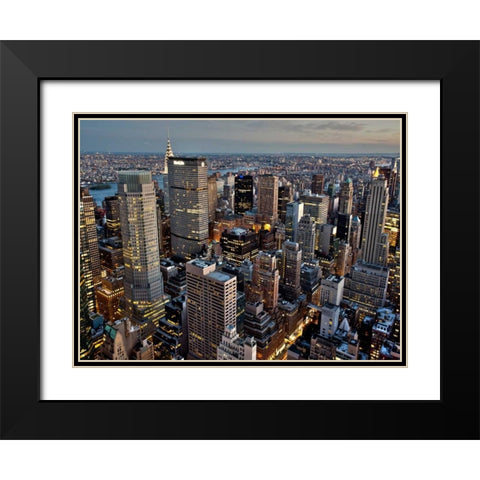 Midtown Manhattan Black Modern Wood Framed Art Print with Double Matting by Ratsenskiy, Vadim