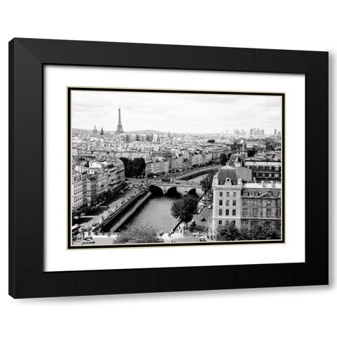 View of Paris and Seine river Black Modern Wood Framed Art Print with Double Matting by Ratsenskiy, Vadim