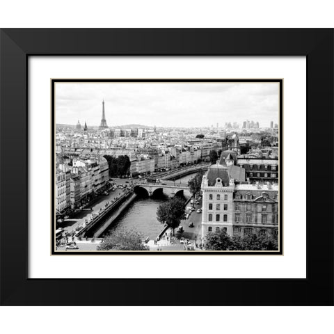 View of Paris and Seine river Black Modern Wood Framed Art Print with Double Matting by Ratsenskiy, Vadim