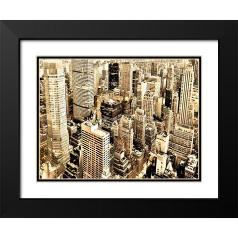Skycrapers in Manhattan, NYC Black Modern Wood Framed Art Print with Double Matting by Ratsenskiy, Vadim