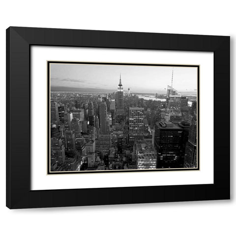 Skyline of Midtown Manhattan, NYC Black Modern Wood Framed Art Print with Double Matting by Ratsenskiy, Vadim