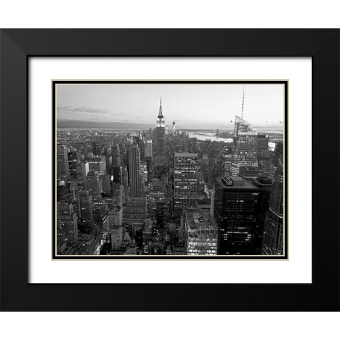 Skyline of Midtown Manhattan, NYC Black Modern Wood Framed Art Print with Double Matting by Ratsenskiy, Vadim