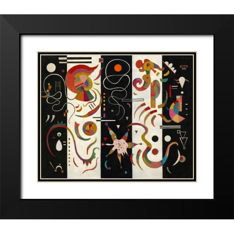 Striped (RayeÂ´) Black Modern Wood Framed Art Print with Double Matting by Kandinsky, Wassily