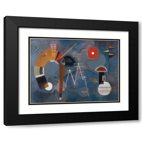 Round and Pointed Black Modern Wood Framed Art Print with Double Matting by Kandinsky, Wassily
