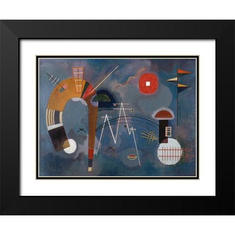 Round and Pointed Black Modern Wood Framed Art Print with Double Matting by Kandinsky, Wassily