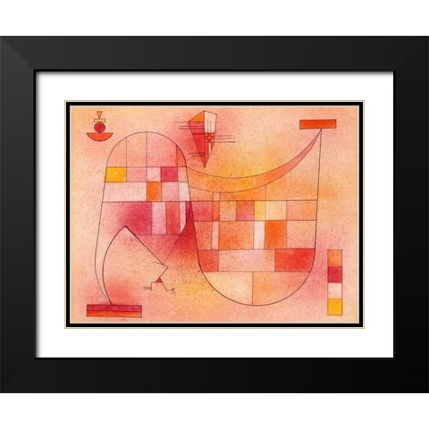 Yellow Pink Black Modern Wood Framed Art Print with Double Matting by Kandinsky, Wassily