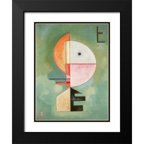 Upward Black Modern Wood Framed Art Print with Double Matting by Kandinsky, Wassily