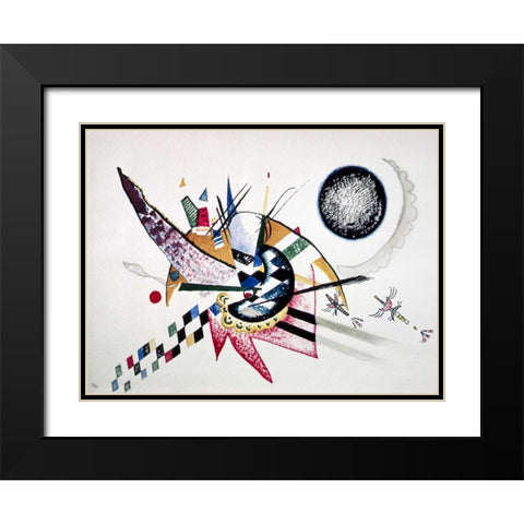 Watercolor Painting of Composition Black Modern Wood Framed Art Print with Double Matting by Kandinsky, Wassily
