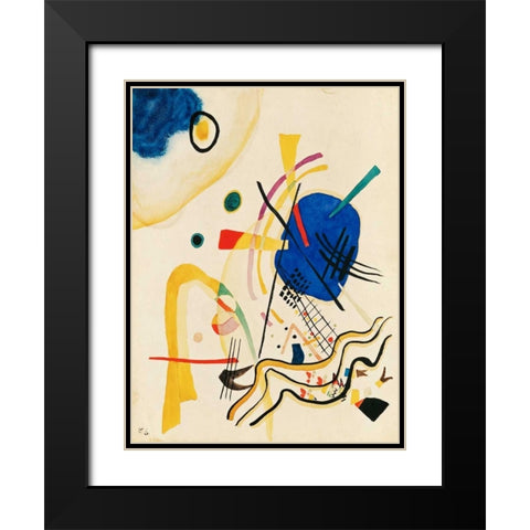 Untitled Black Modern Wood Framed Art Print with Double Matting by Kandinsky, Wassily