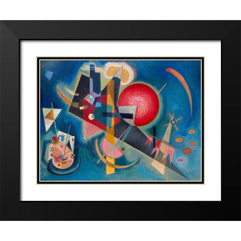 Im Blau Black Modern Wood Framed Art Print with Double Matting by Kandinsky, Wassily