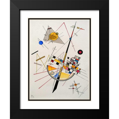 Delicate Tension Black Modern Wood Framed Art Print with Double Matting by Kandinsky, Wassily