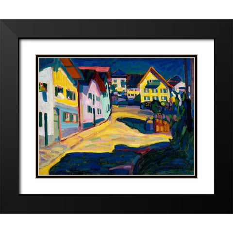 Murnau Burggrabenstrasse Black Modern Wood Framed Art Print with Double Matting by Kandinsky, Wassily