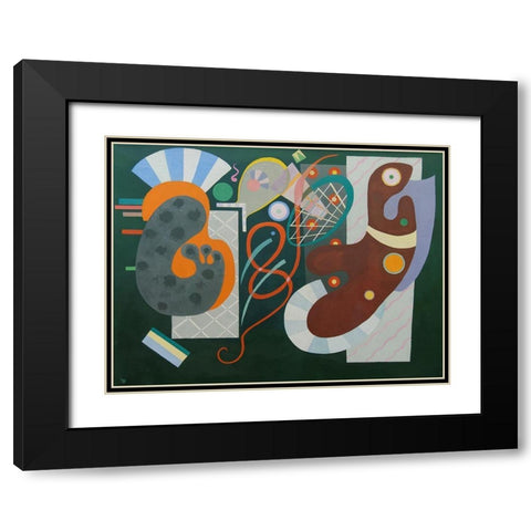Noeud rouge Black Modern Wood Framed Art Print with Double Matting by Wassily, Kandinsky
