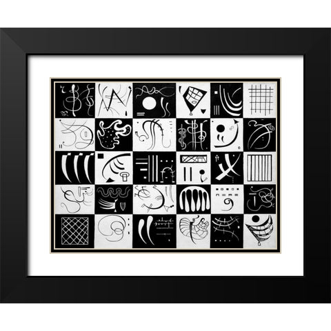 Trente Black Modern Wood Framed Art Print with Double Matting by Wassily, Kandinsky